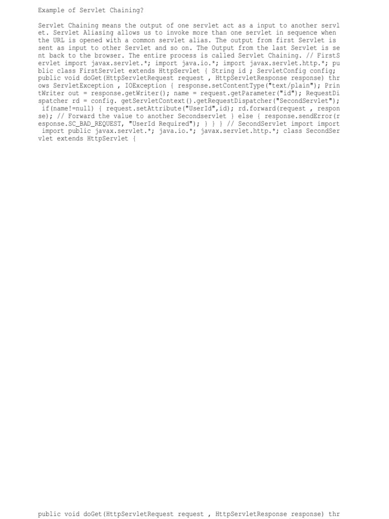 Understanding Servlet Chaining in Java | PDF | Java Servlet | Hypertext ...