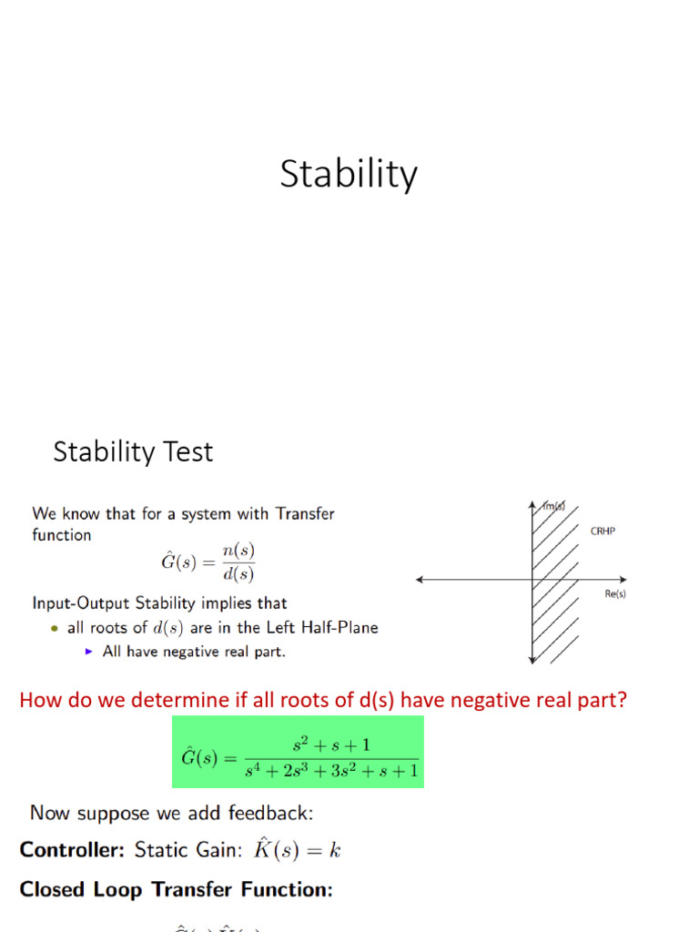 Routh-Hurwitz Stability Analysis Guide | PDF