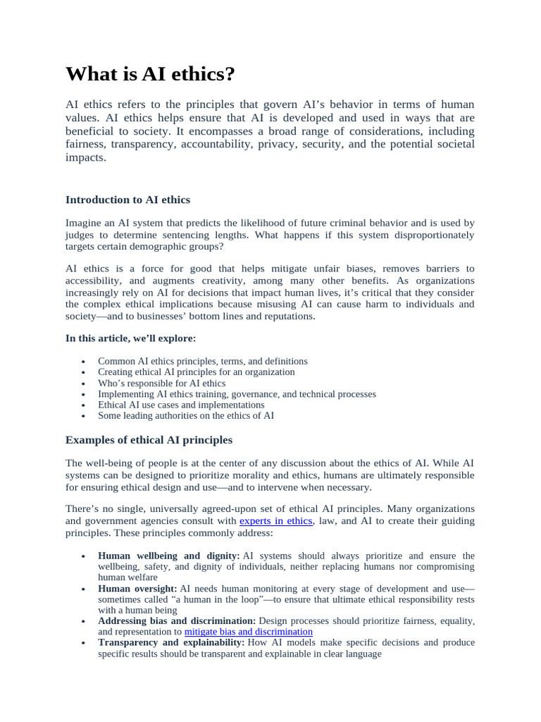 Understanding AI Ethics Principles | PDF