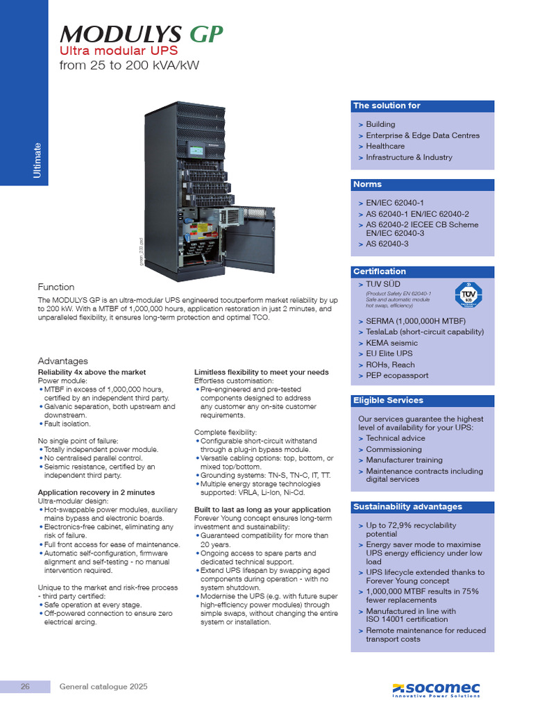 Ultra Modular UPS Solutions 25-200 kVA | PDF | Modular Programming ...