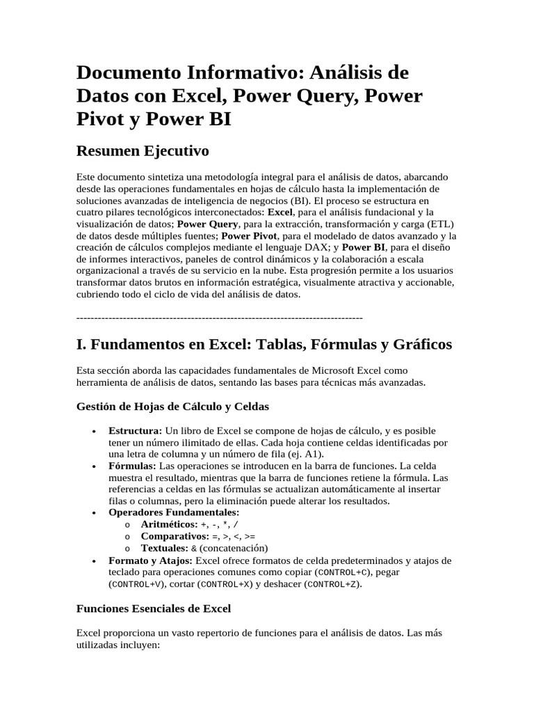 Análisis de Datos: Excel a Power BI | PDF | Microsoft Excel | Datos