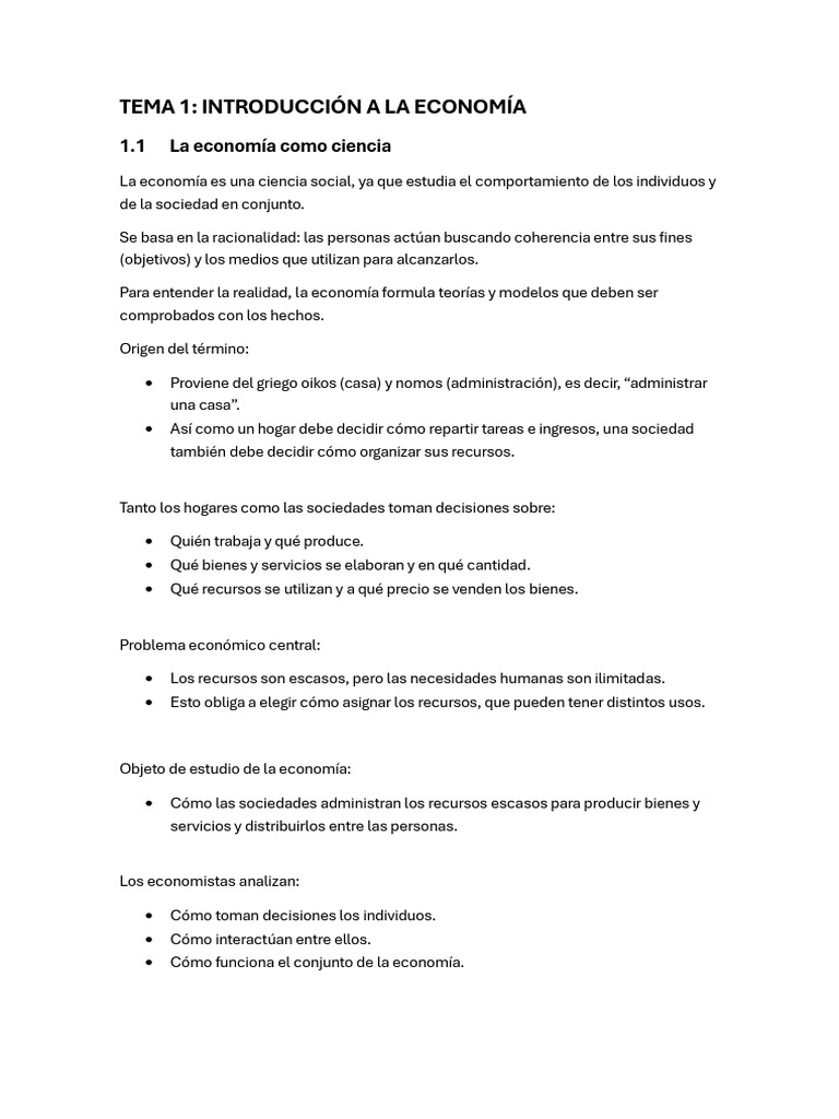 Intro Eco t1 | PDF | Ciencias económicas | Ventaja comparativa