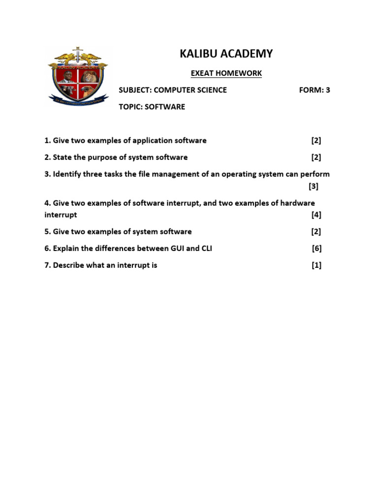 Form3 Comp Sci HW | PDF