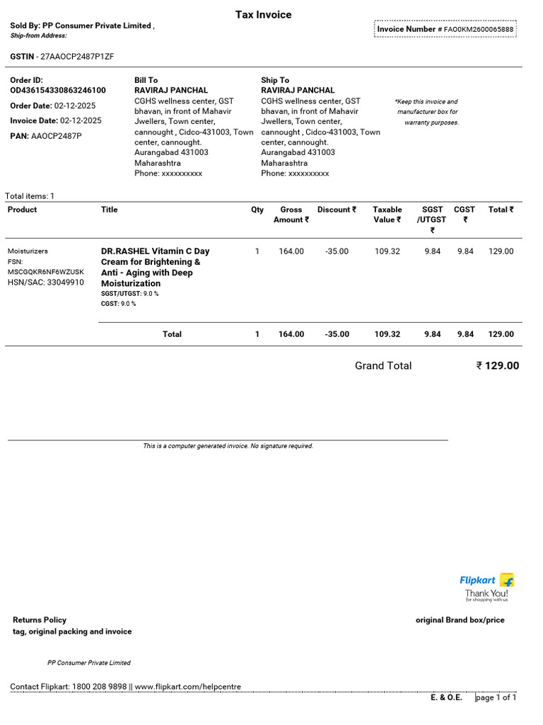 Od 436154330863246100 | PDF | Invoice | Taxes