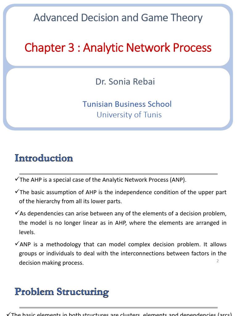 Analytic Network Process in Decision Making | PDF | Eigenvalues And ...