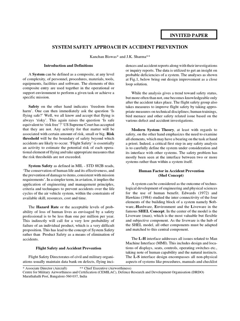 System Safety Approach in Accident Preve | PDF | Safety | Risk