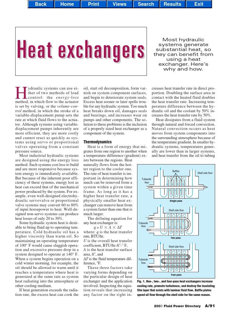 Benefits of Heat Exchangers in Hydraulic Systems | PDF