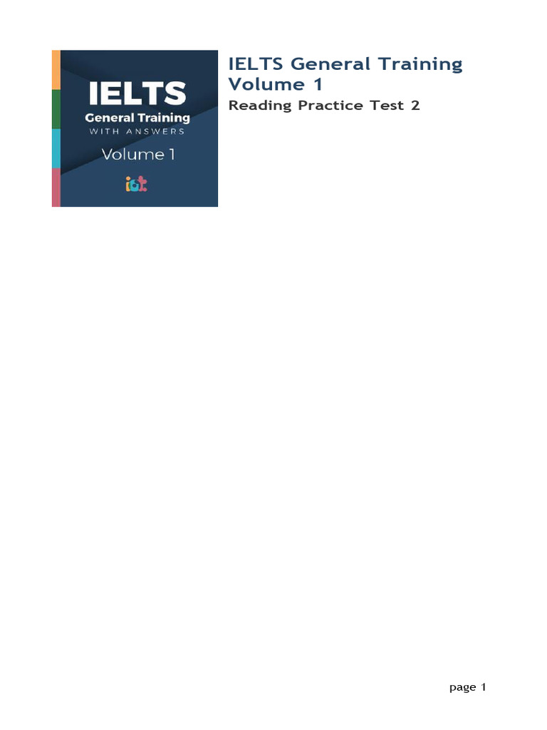 IELTS General Training Reading Test 2 | PDF | Pupa