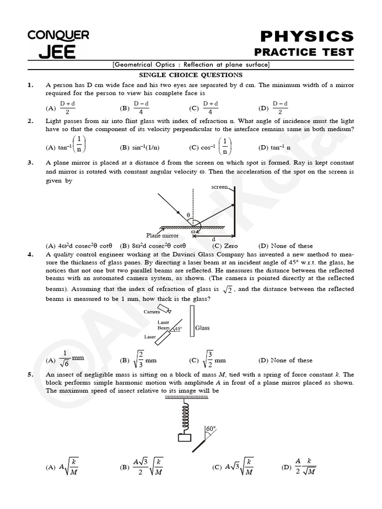 01 PT_GO_reflection at Plane Surface | PDF | Mirror | Refraction