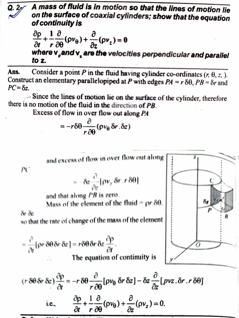 Hydrodynamics Important Questions 1 To 10 Solution | PDF | Viscosity ...