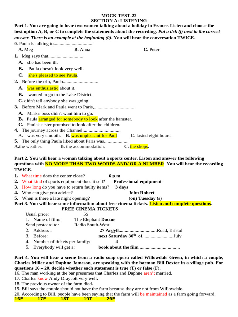 Listening Mock Test 22 Overview | PDF | Blood Donation | Blood Transfusion