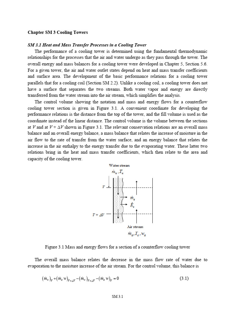 Cooling Tower Heat and Mass Transfer | PDF | Humidity | Enthalpy
