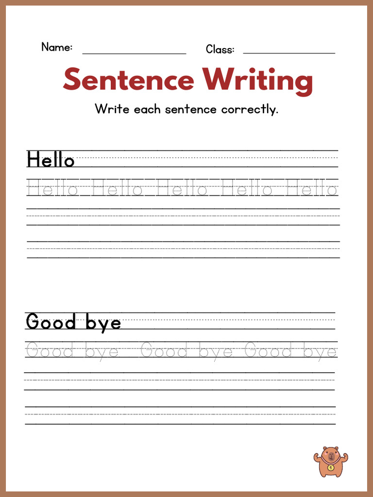 Sentence Writing Practice Guide | PDF