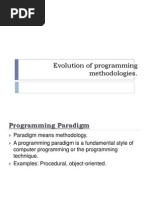 Evolution of Programming Methodologies and consepts of oop