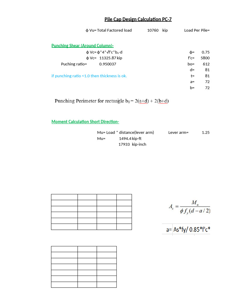 Pile Cap Design Calculation Guide | PDF | Strength Of Materials ...