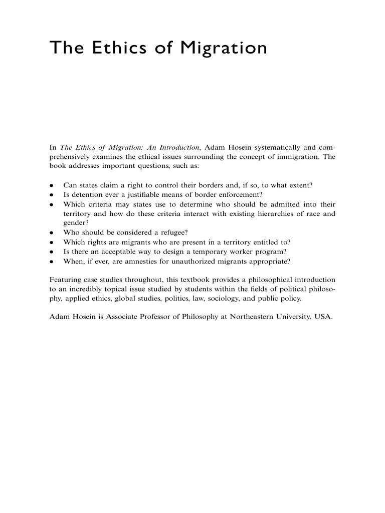 Ethical Issues in Migration Explained | PDF | Immigration | Sociology