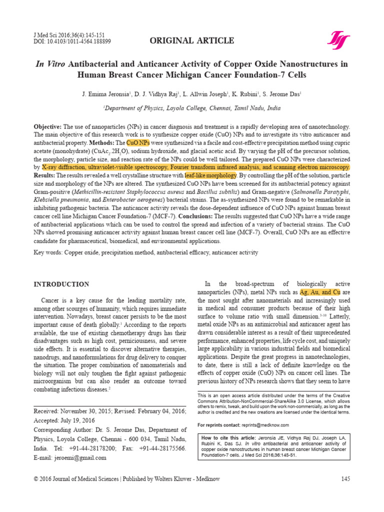 In Vitro Antibacterial and Anticancer Activity Of.3 | PDF | Cell Growth ...