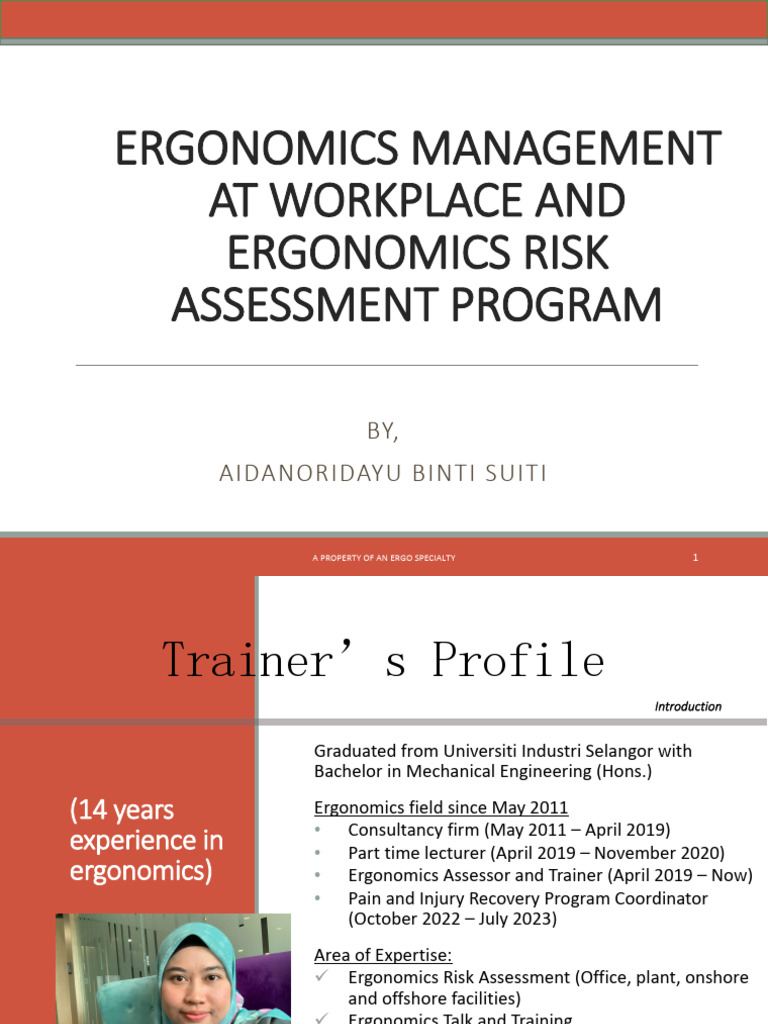 Workplace Ergonomics Risk Assessment Guide | PDF