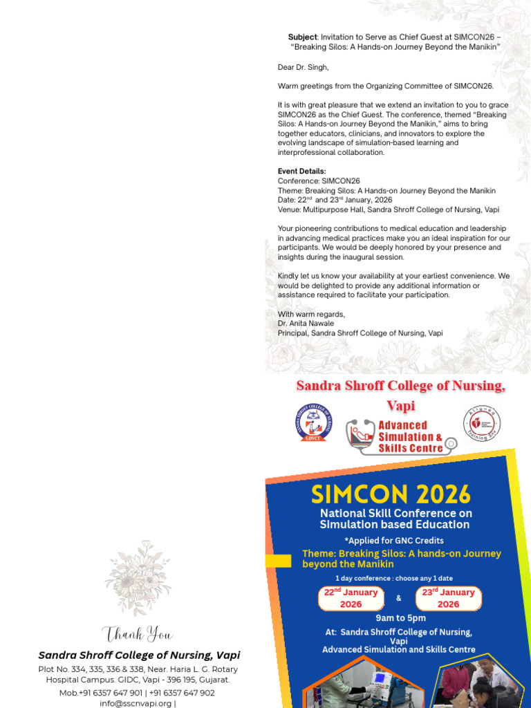 Invitation to SIMCON26 Chief Guest Role | PDF | Health Care