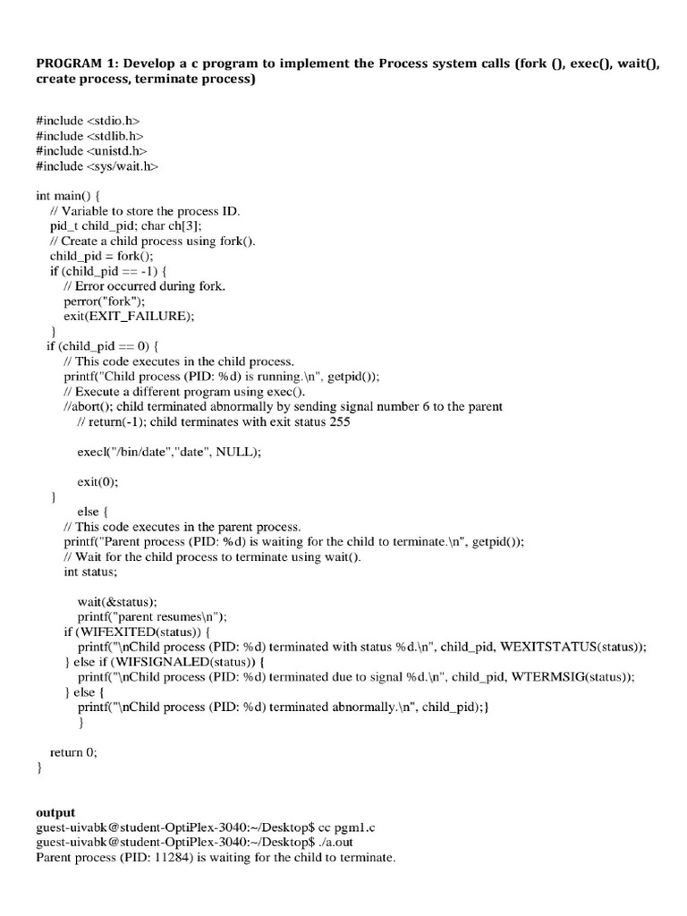 Os Lab Manual.doc | PDF