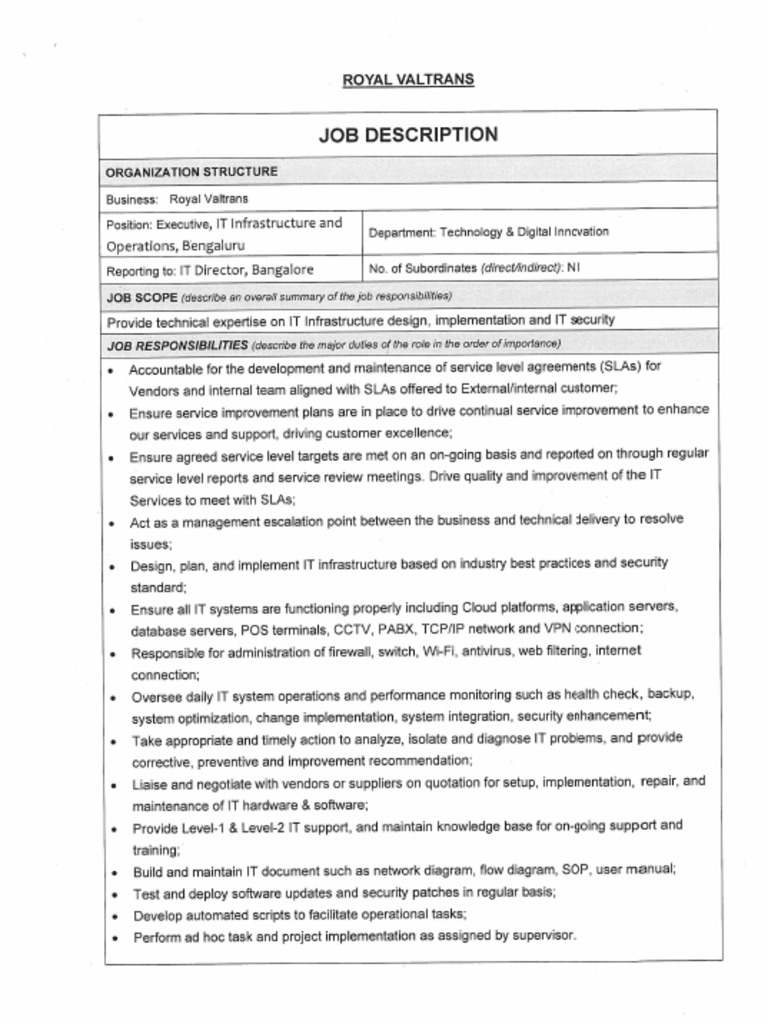 JD IT Executive | PDF
