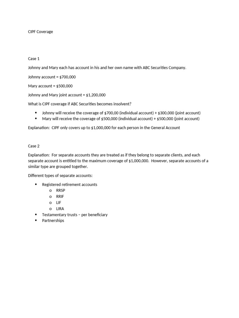 CIPF Coverage Examples | PDF