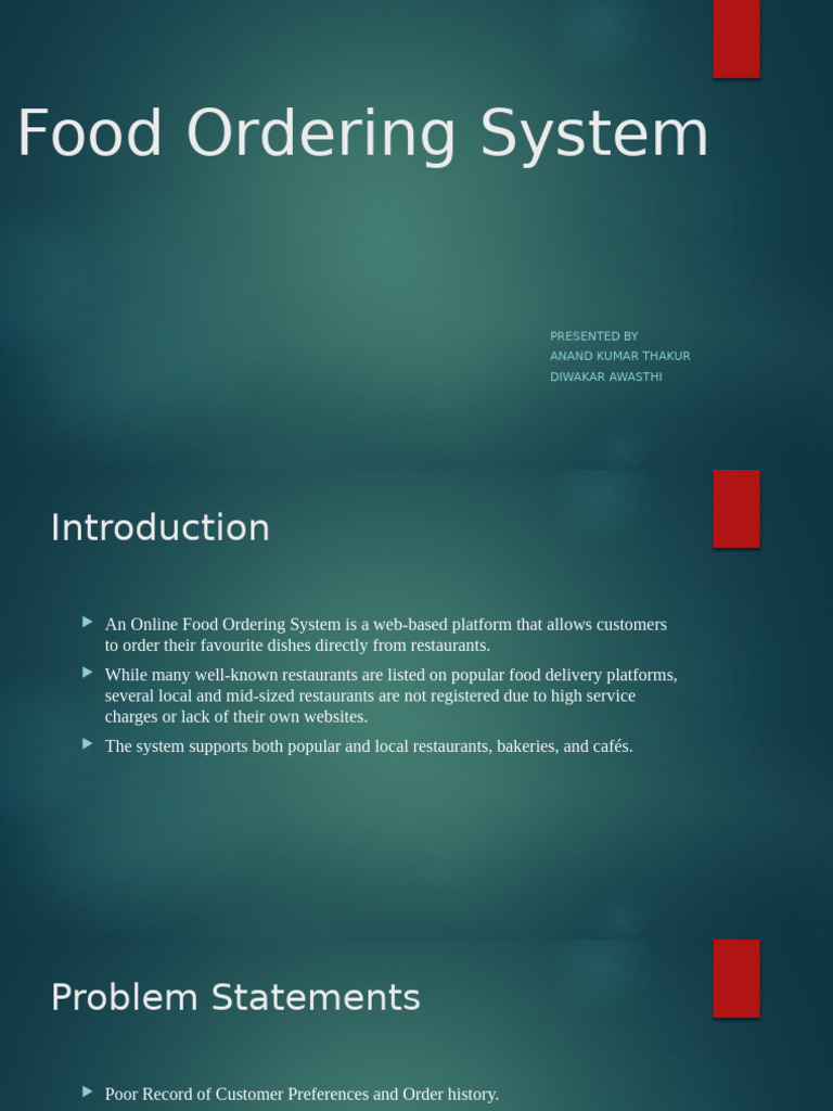 Online Food Ordering System Overview | PDF