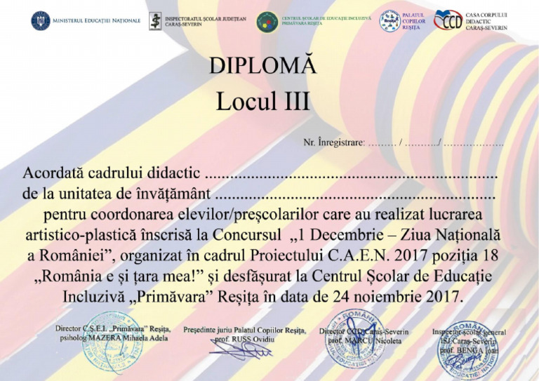 Locul III - Cadru Didactic | PDF
