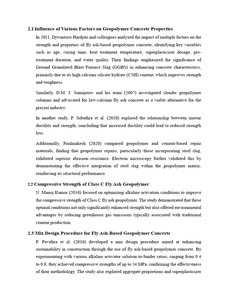 Factors Influencing Geopolymer Concrete Strength | PDF | Concrete ...