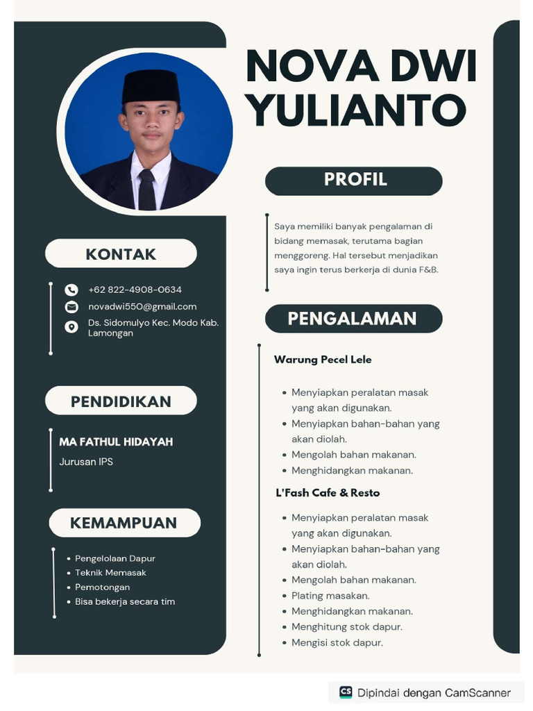 Surat Lamaran Kerja & CV Nova Dwi | PDF