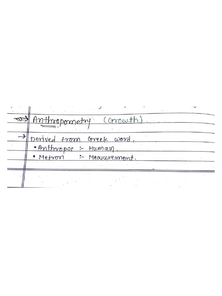 Anthropometry (Growth) | PDF
