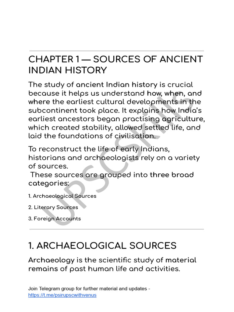 Ancient Indian History Sources Explained | PDF | Archaeology | Vedas