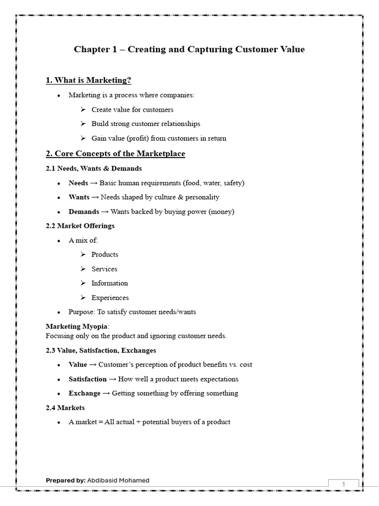 Marketing Summary (3 Chapters) | PDF | Marketing | Business Economics
