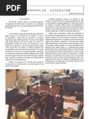 Bruce DePalma - Free Energy - Homopolar Generator