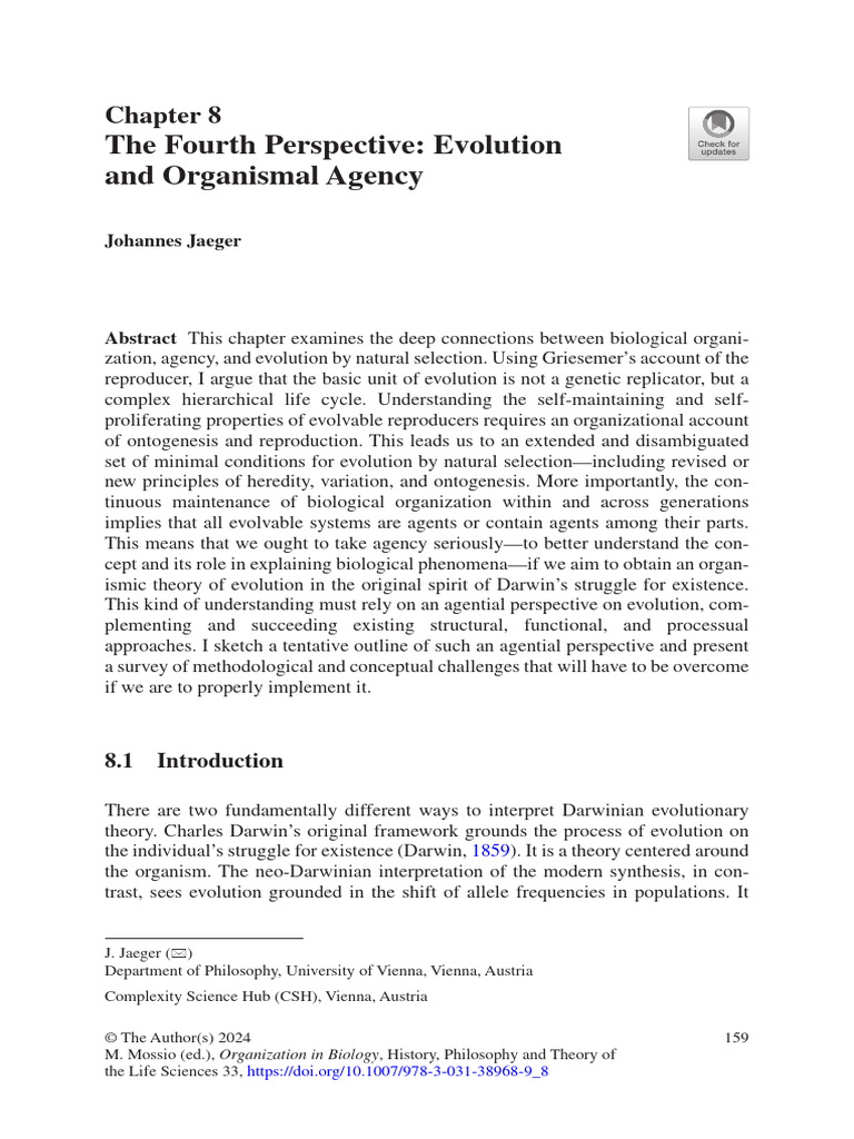 Evolution and Organismal Agency Explained | PDF | Evolution | Natural ...