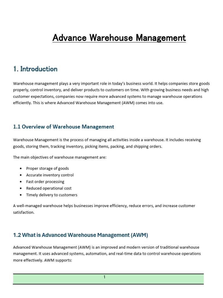 Advanced Warehouse Management Guide | PDF | Warehouse | Inventory