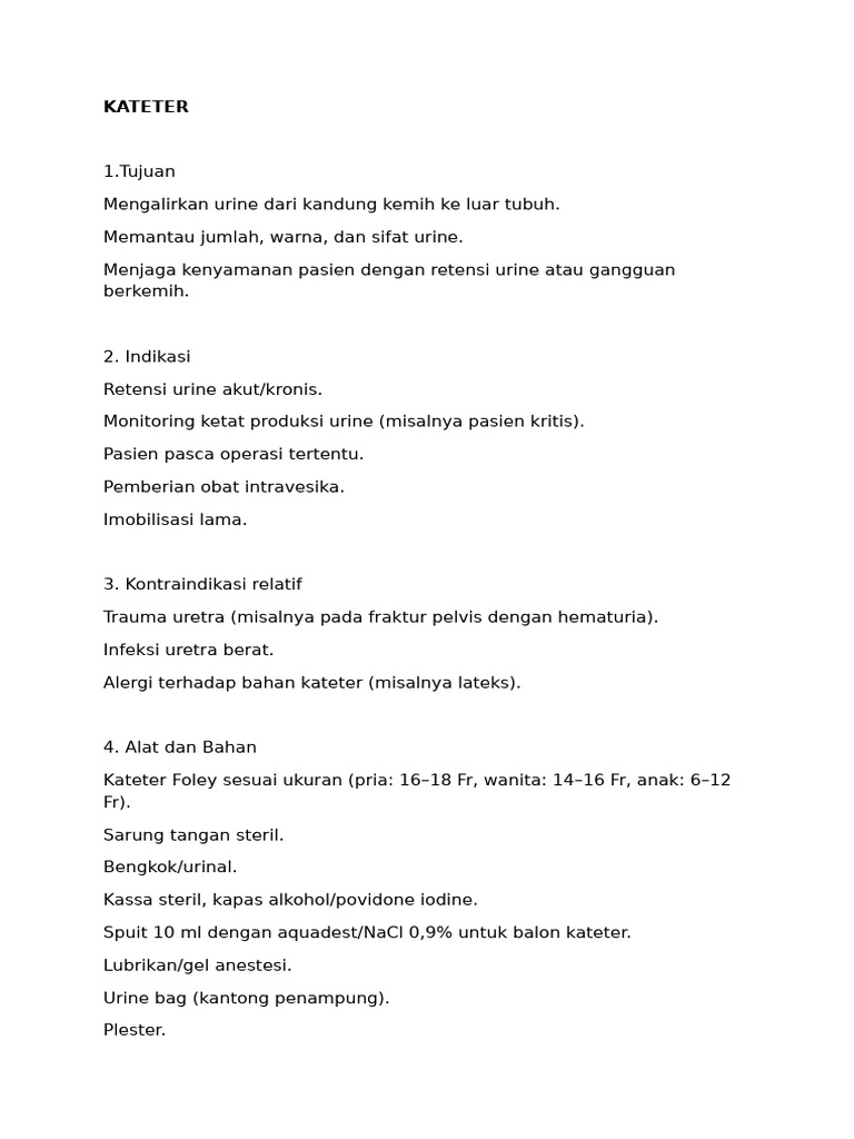 Panduan Pemasangan Kateter dan Infus | PDF