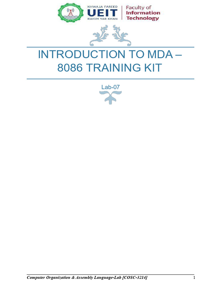 MDA 8086 Training Kit Overview | PDF | Digital To Analog Converter ...
