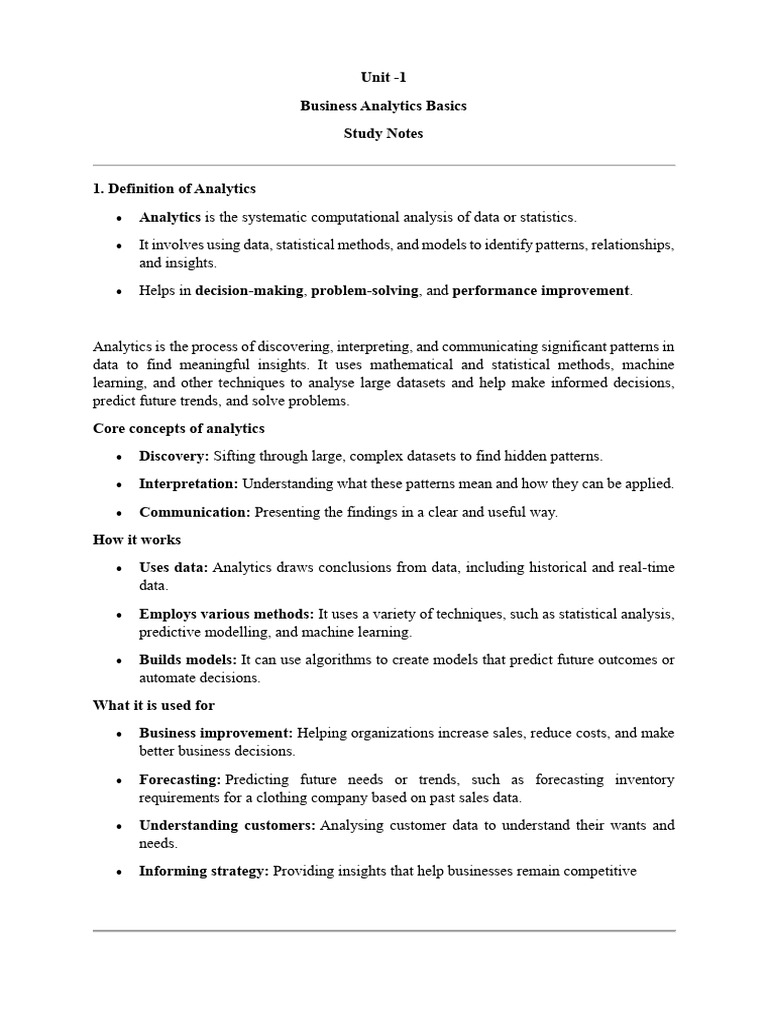 Business Analytics Overview and Evolution | PDF | Analytics | Business ...
