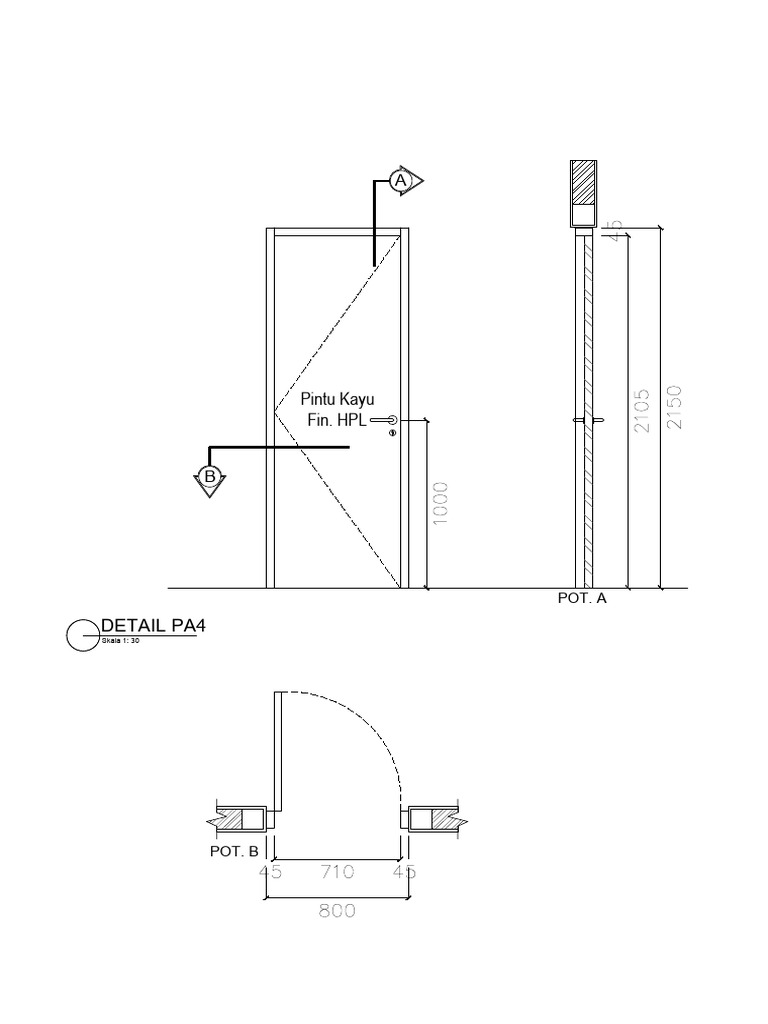 Pintu Kayu Fin. HPL: Detail Pa4 | PDF