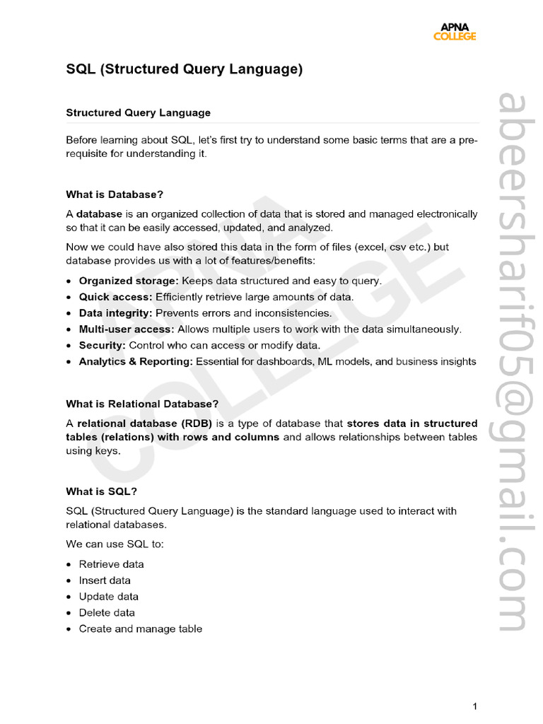 SQL | PDF