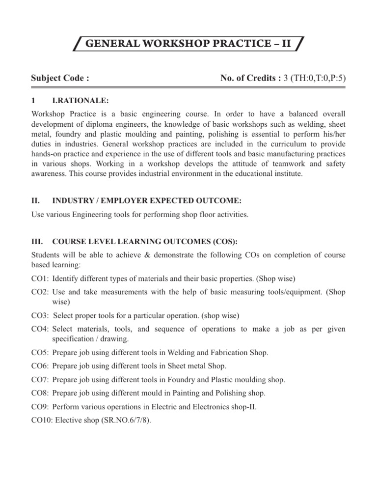 Workshop Practice II: Skills & Tools Training | PDF | Sheet Metal | Welding