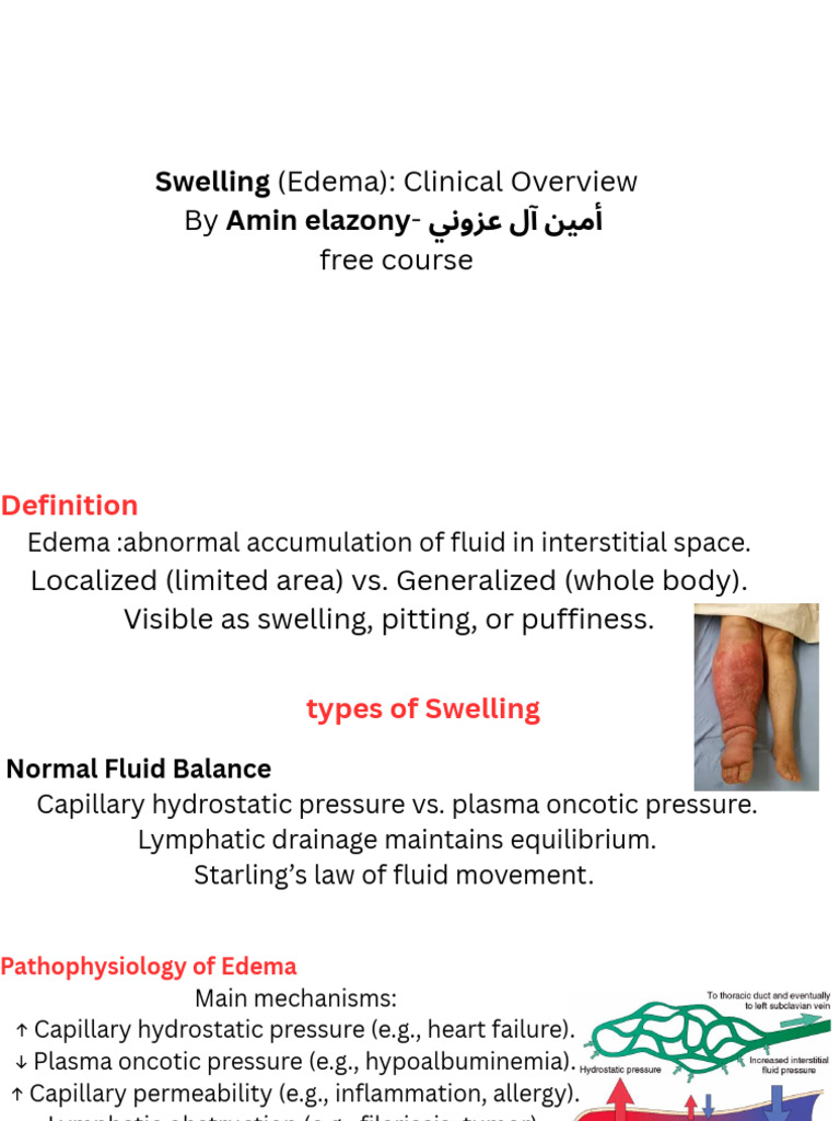 Swelling (1) | PDF | Edema | Medical Specialties