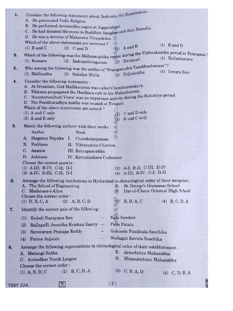 TSPSC 2024 PRELIMS -Group-1-English-version | PDF