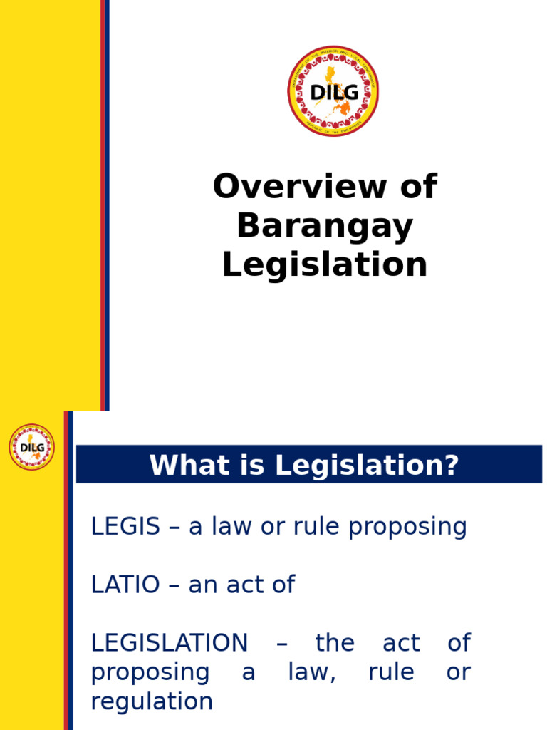Understanding Local Barangay Legislation | PDF | Policy | Legislation