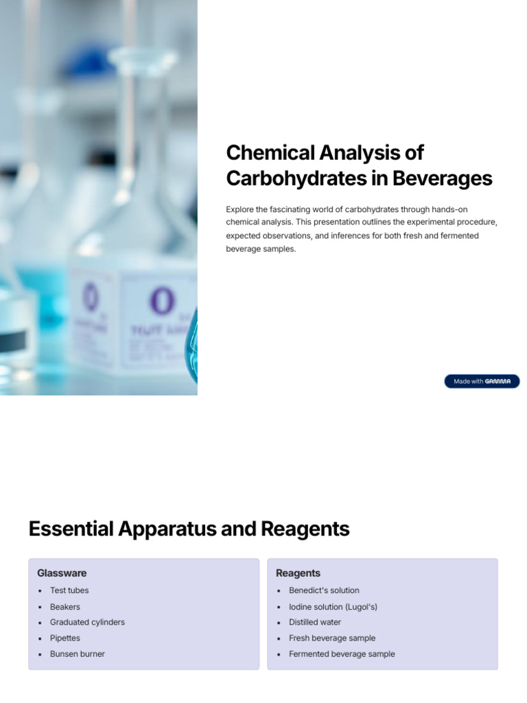 Carbohydrate Analysis in Beverages | PDF | Sugar | Diet & Nutrition