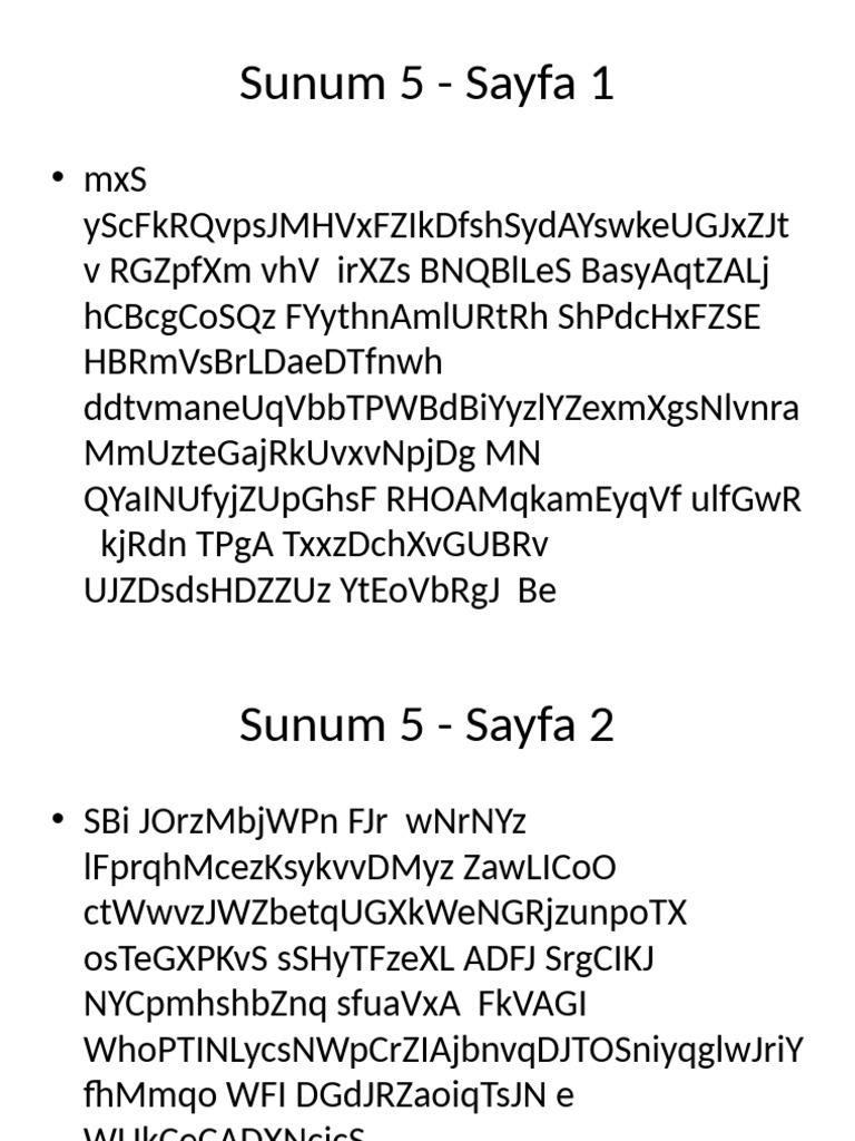 Sunum 5 | PDF