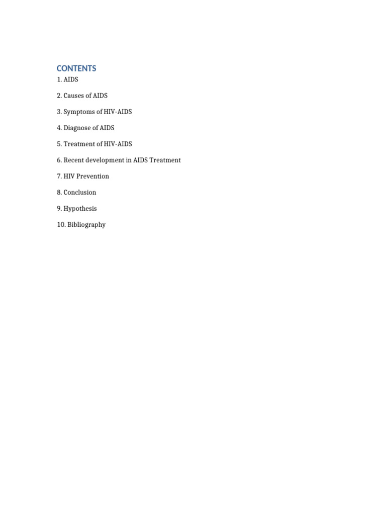 AIDS Project Contents | PDF
