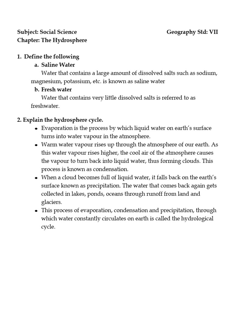 Understanding the Hydrosphere Cycle | PDF | Tide | Water