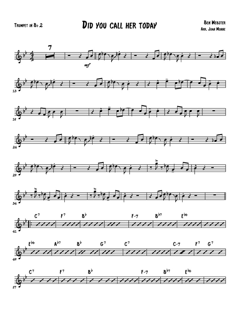 Did You Call Her Today - Trumpet in BB 2 | PDF